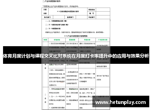 体育月度计划与课程交叉比对系统在月度打卡率提升中的应用与效果分析